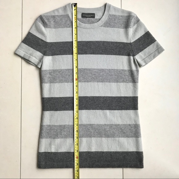 Banana Republic 100% Cashmere Striped T-Shirt Sweater - Picture 6 of 8